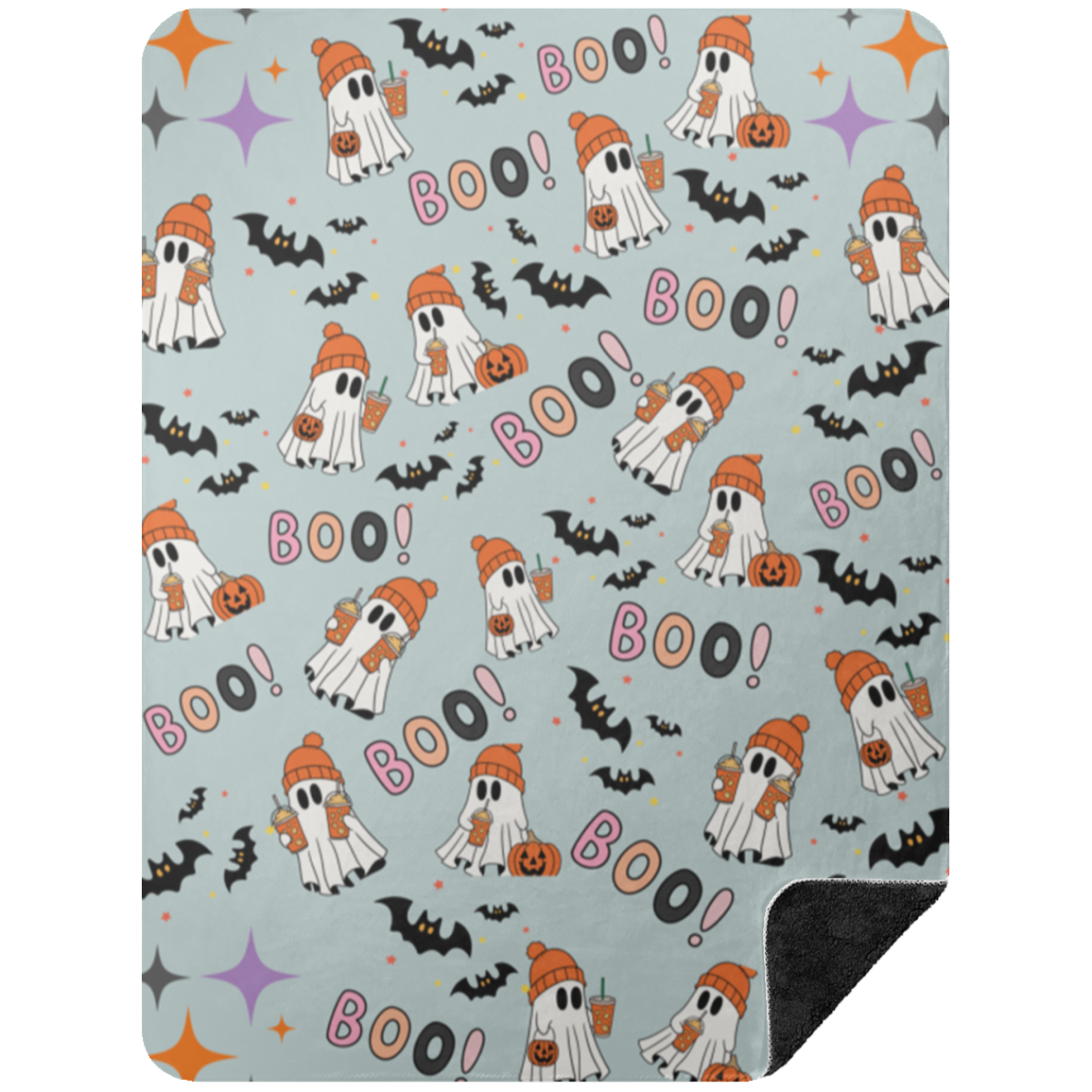 Halloween Blanket | Boo | Ghost | Bats | Pumpkin Latte