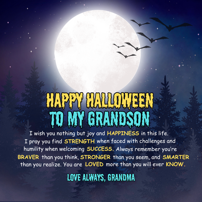 Grandson | Happy Halloween | Love Grandma | Cross Bracelet