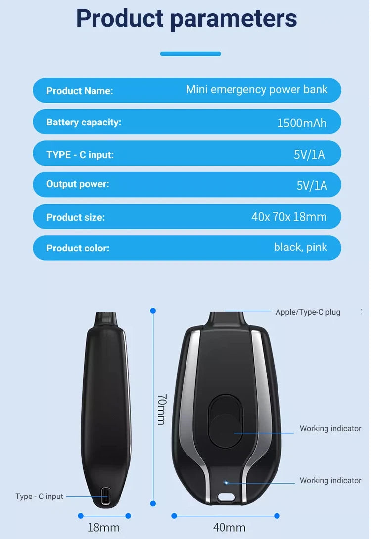 Mini Keychain Power Bank