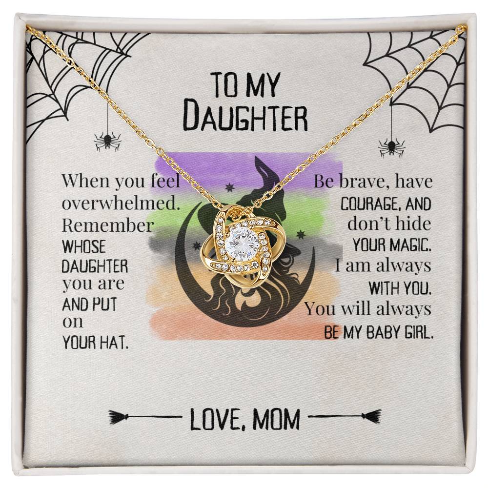 To My Daughter | Halloween | Love Mom | Love Knot Necklace