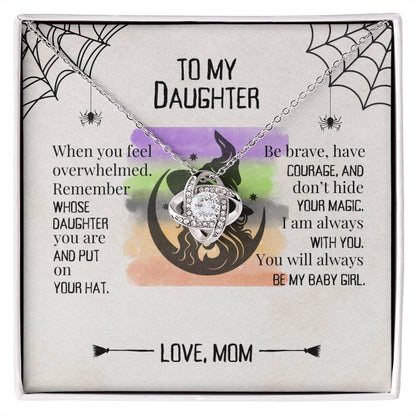 To My Daughter | Halloween | Love Mom | Love Knot Necklace