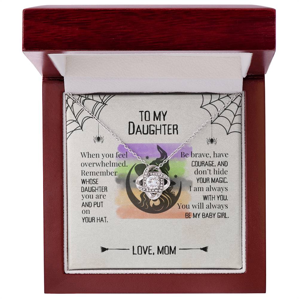 To My Daughter | Halloween | Love Mom | Love Knot Necklace