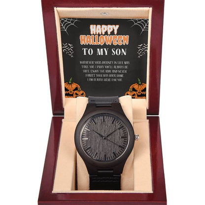 Son | Happy Halloween | Wooden Watch