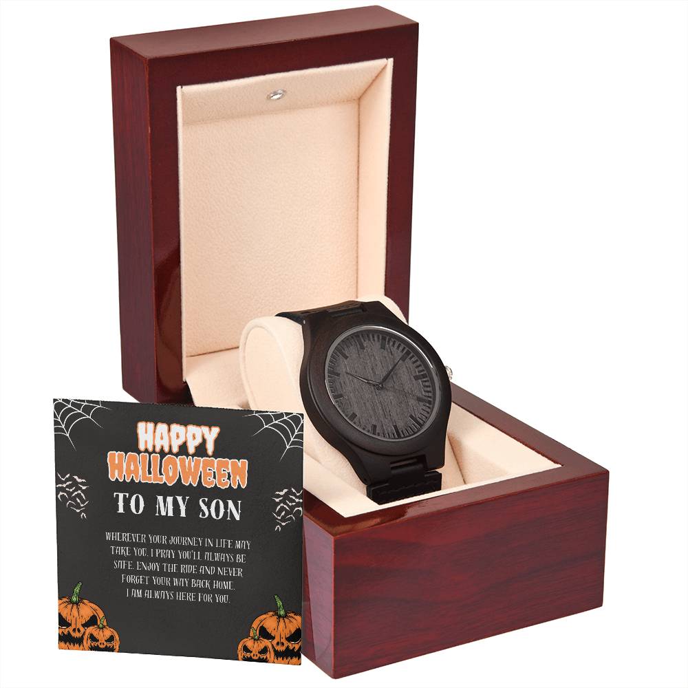 Son | Happy Halloween | Wooden Watch